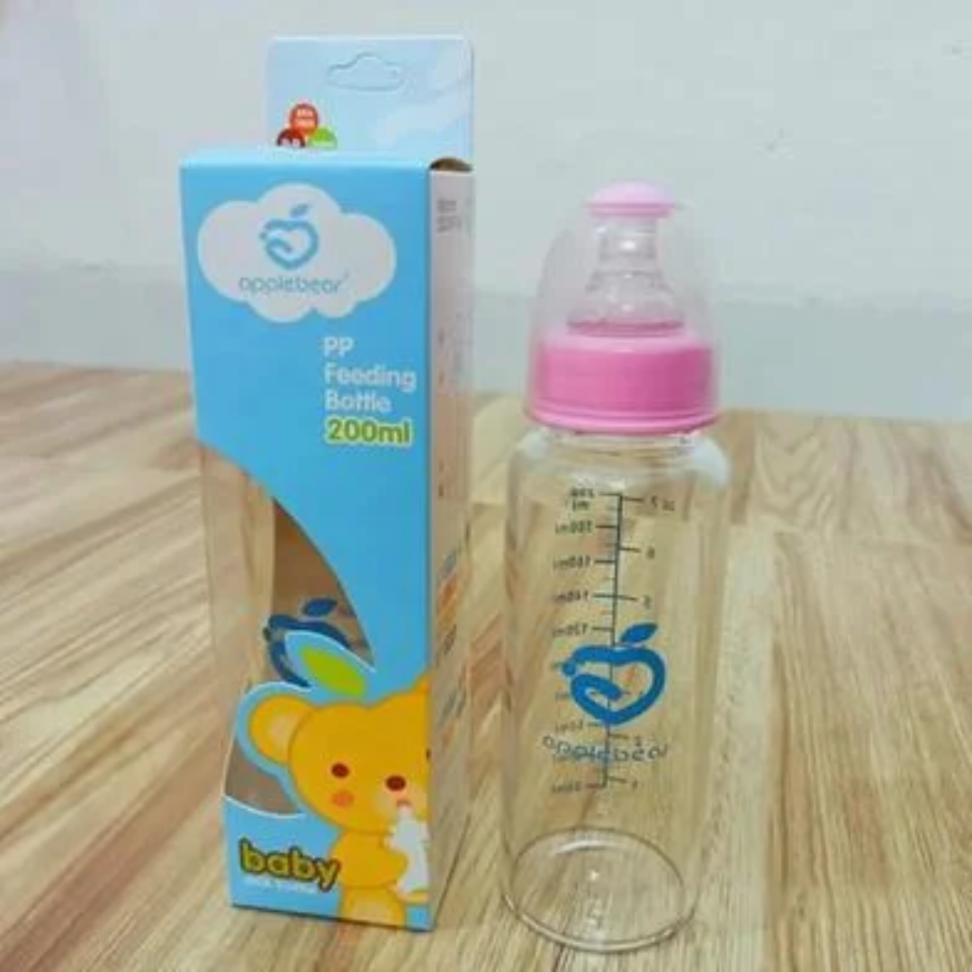 Apple Bear Baby Glass Feeder